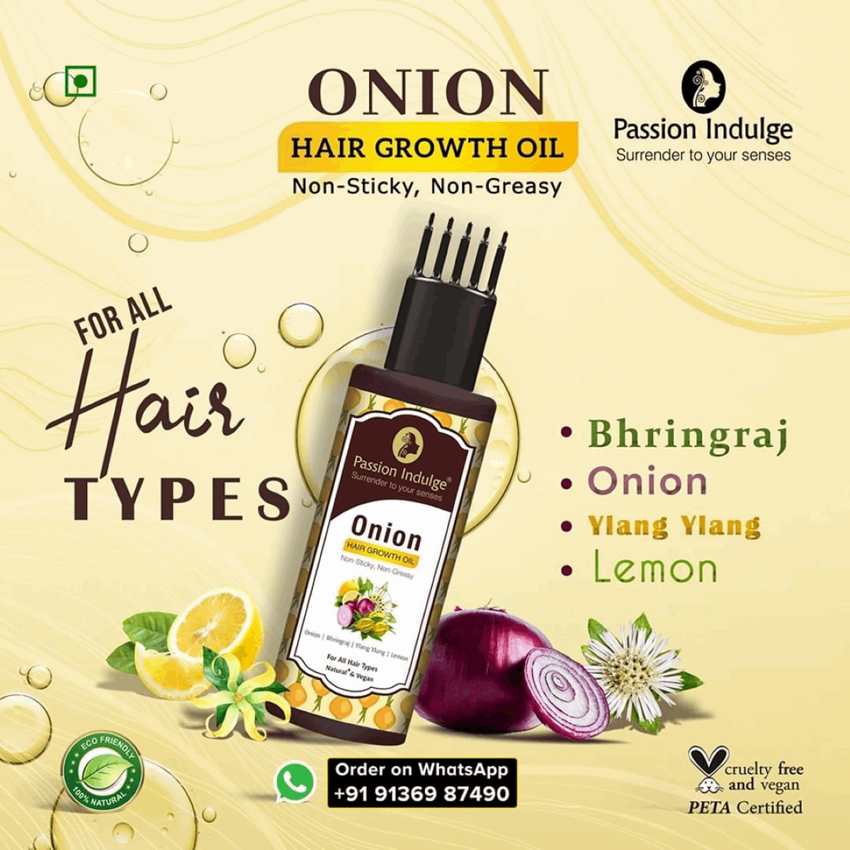 Onion and Bhringraj Hair Oil for hair fall and hair growth | All Hair Type-100ml & & Aloe Tree 2 in 1 Conditioning shampoo 100ml For Anti Dandruff & Oily Scalp