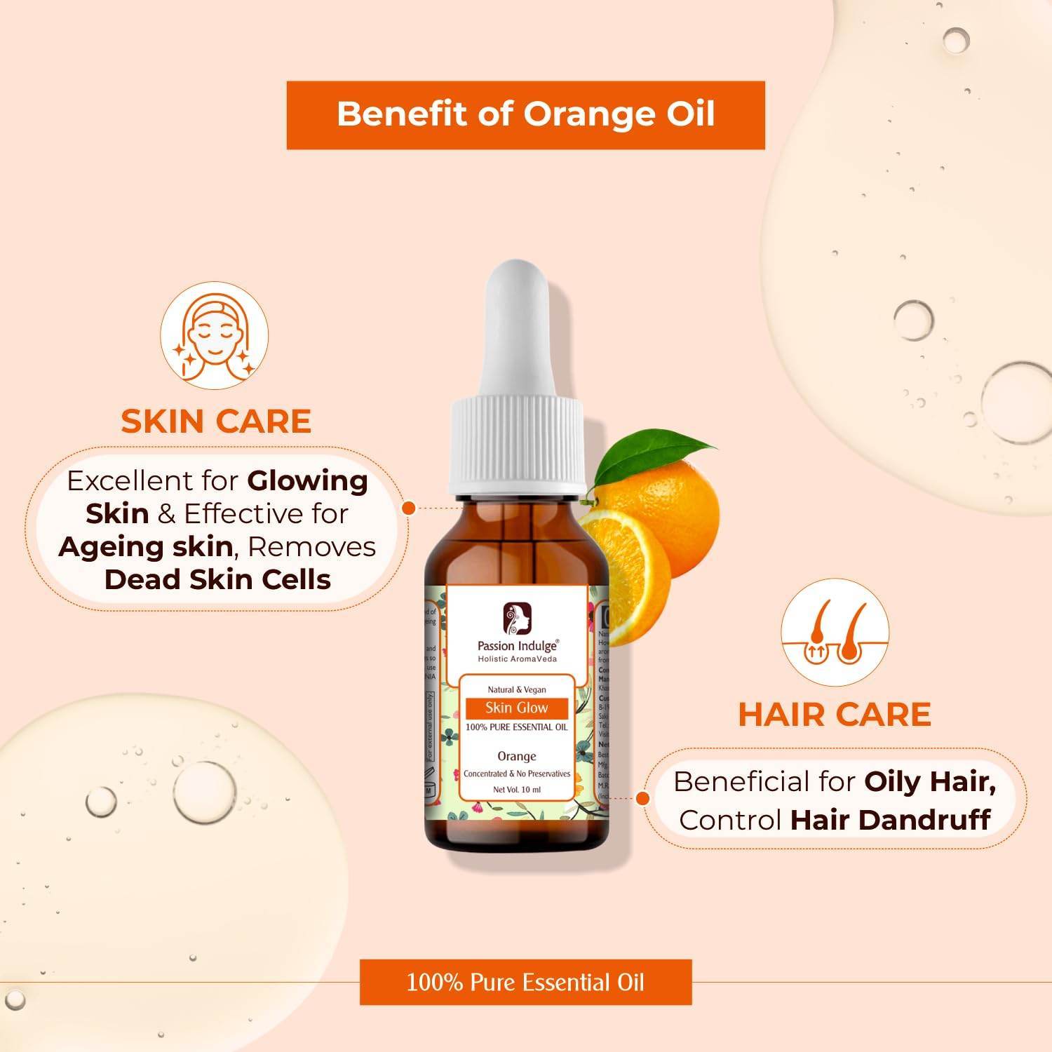 Passion Indulge Orange, Tea Tree & Lavender Essential Oils | For Skin, Face & Aromatherapy | Promotes Glowing Skin | Suitable For Women & Men (Combo Pack of 3) 10 ml Each - passionindulge
