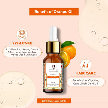 Orange Essential Oil 10ml for Glowing Skin & Anti-Aging | Skin rejuvenation |Skin irritation | Ayurvedic | Natural & Vegan