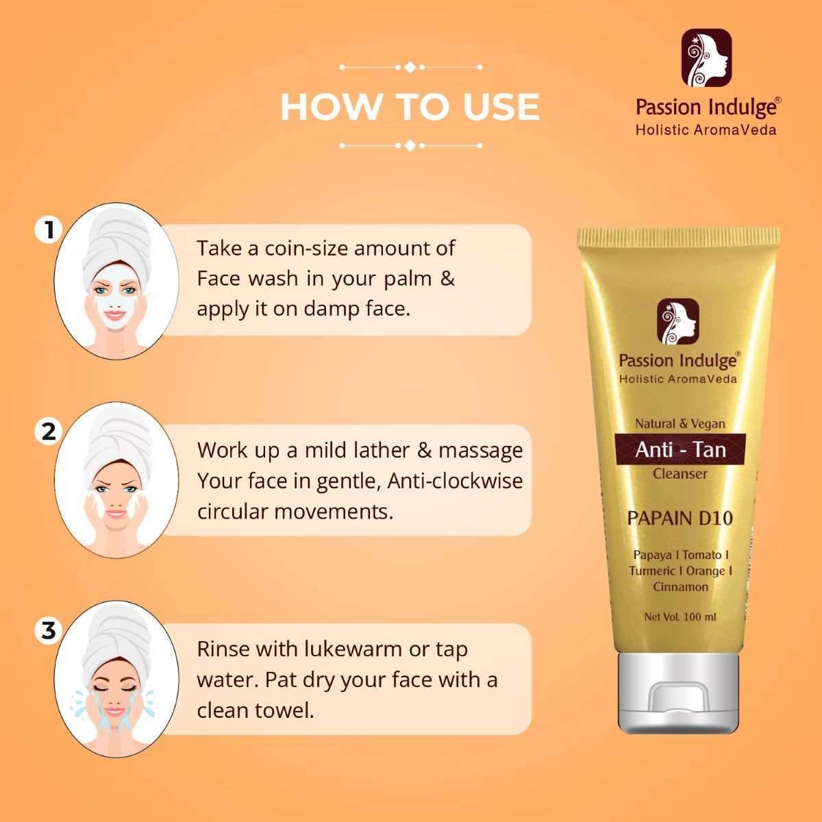Mother & Daughter Set of 2 Cleanser | Glow Together : Papain Anti-tan & Kumkumadi Glowing skincare - passionindulge