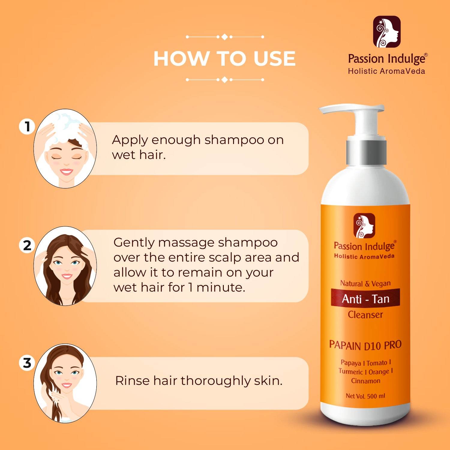 Professional Anti-tan Face Cleanser PAPAIN D10 PRO - 500 ml| Dead skin removal | Suitable for All Skin Types - passionindulge