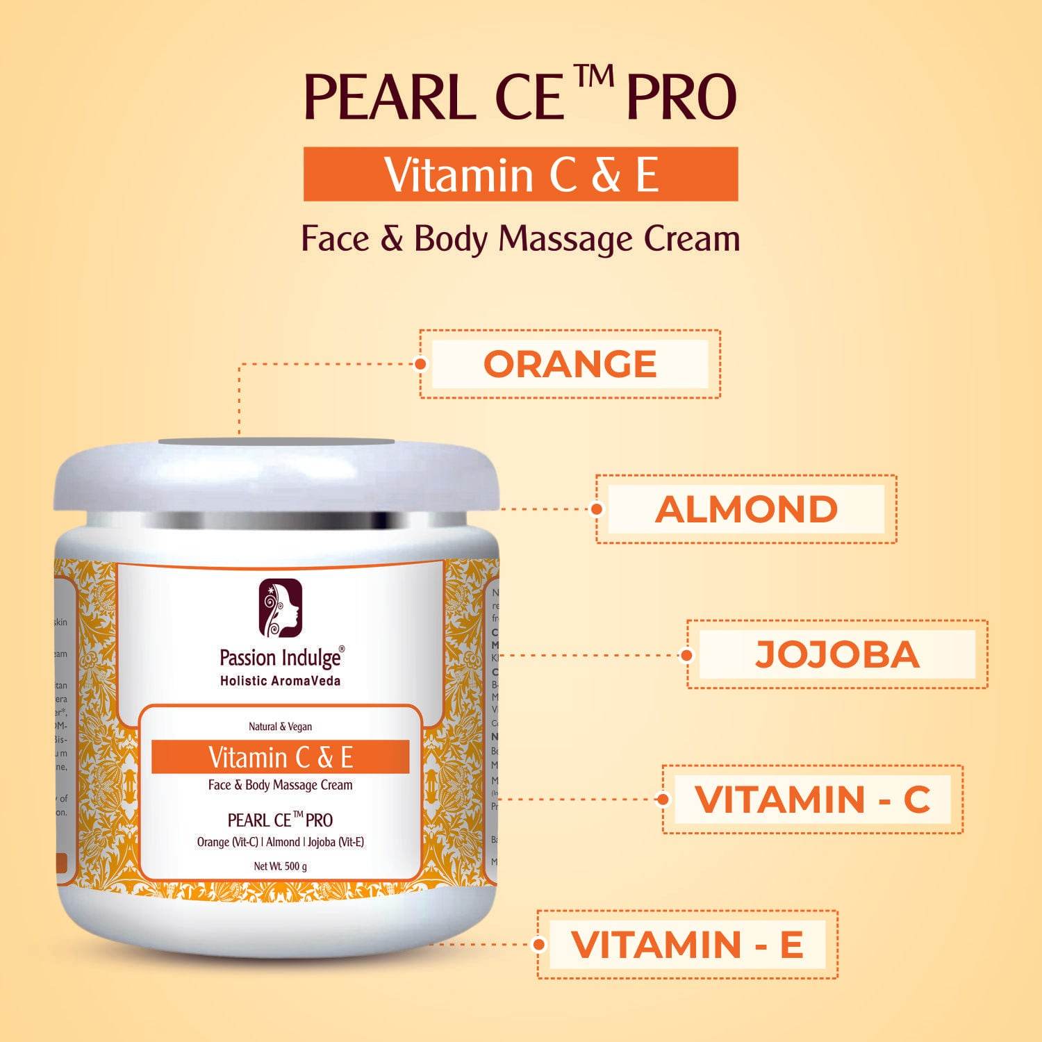 Professional Face Massage Cream PEARL CE PRO-500 gm | Massage cream for Glowing Face & Body Massage - passionindulge
