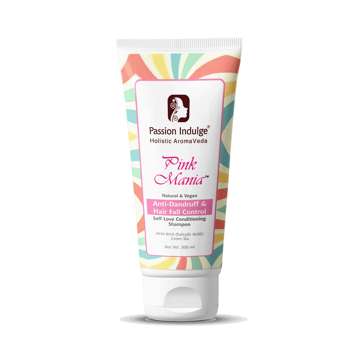 Pink Mania AHA BHA Anti-Dandruff & Hair Fall Control Shampoo (200 ml)| With Turmeric & Green Tea Extract. - passionindulge