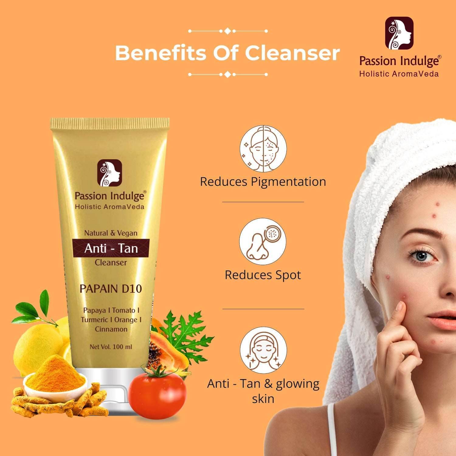 Mother & Daughter Set of 2 Cleanser | Glow Together : Papain Anti-tan & Kumkumadi Glowing skincare - passionindulge