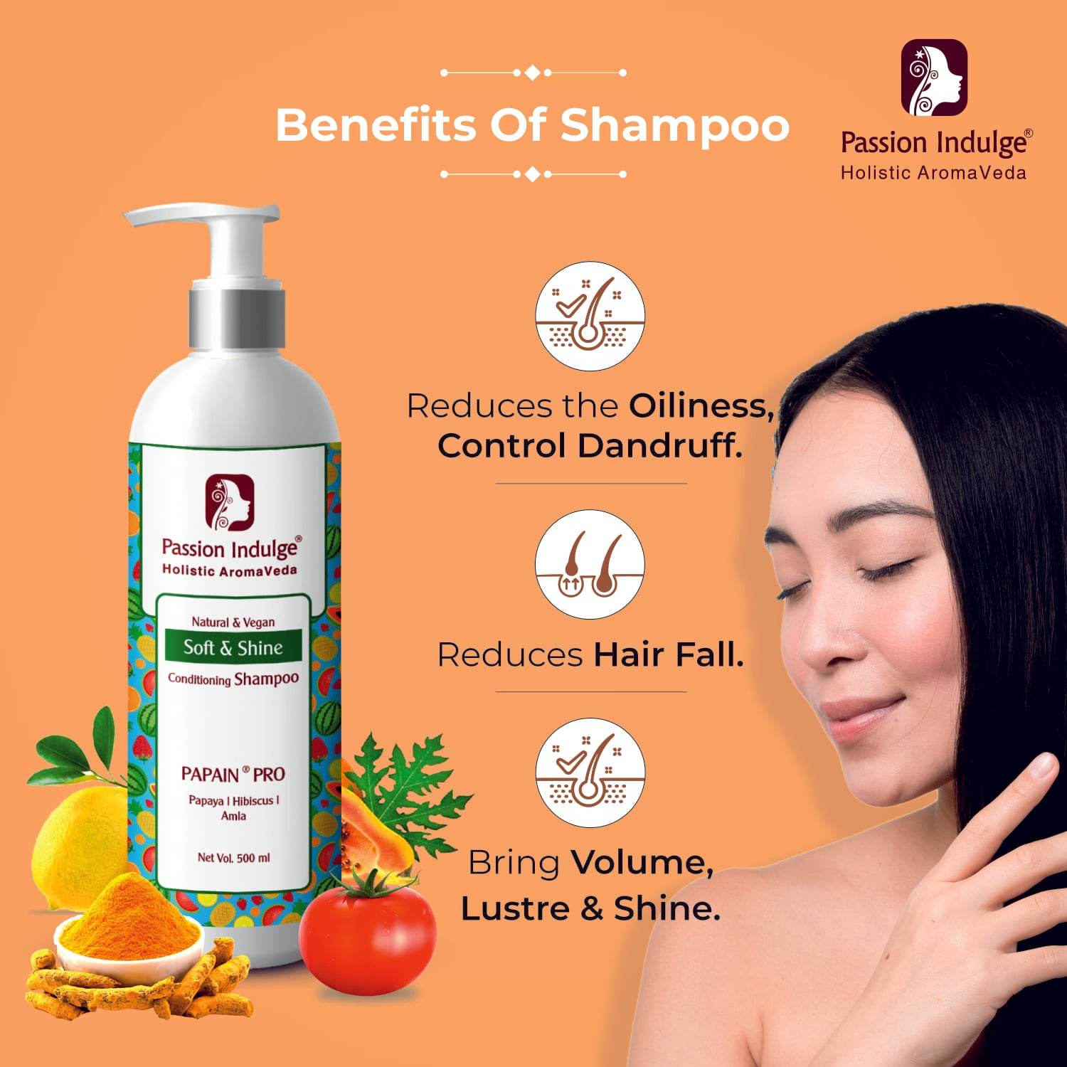 Professional Hair Softening conditioning Shampoo PAPAIN PRO 500 ml | Suitable for All Type Hair - passionindulge