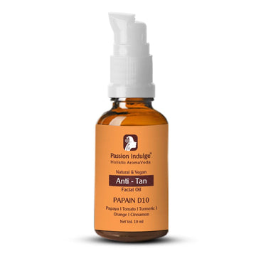 Papain D10 Facial Oil 10ml for Tan Removal | Uneven Skin Tone | Remove Dead Skin Cells | Natural & Vegan | Ayurvedic | All Skin Type