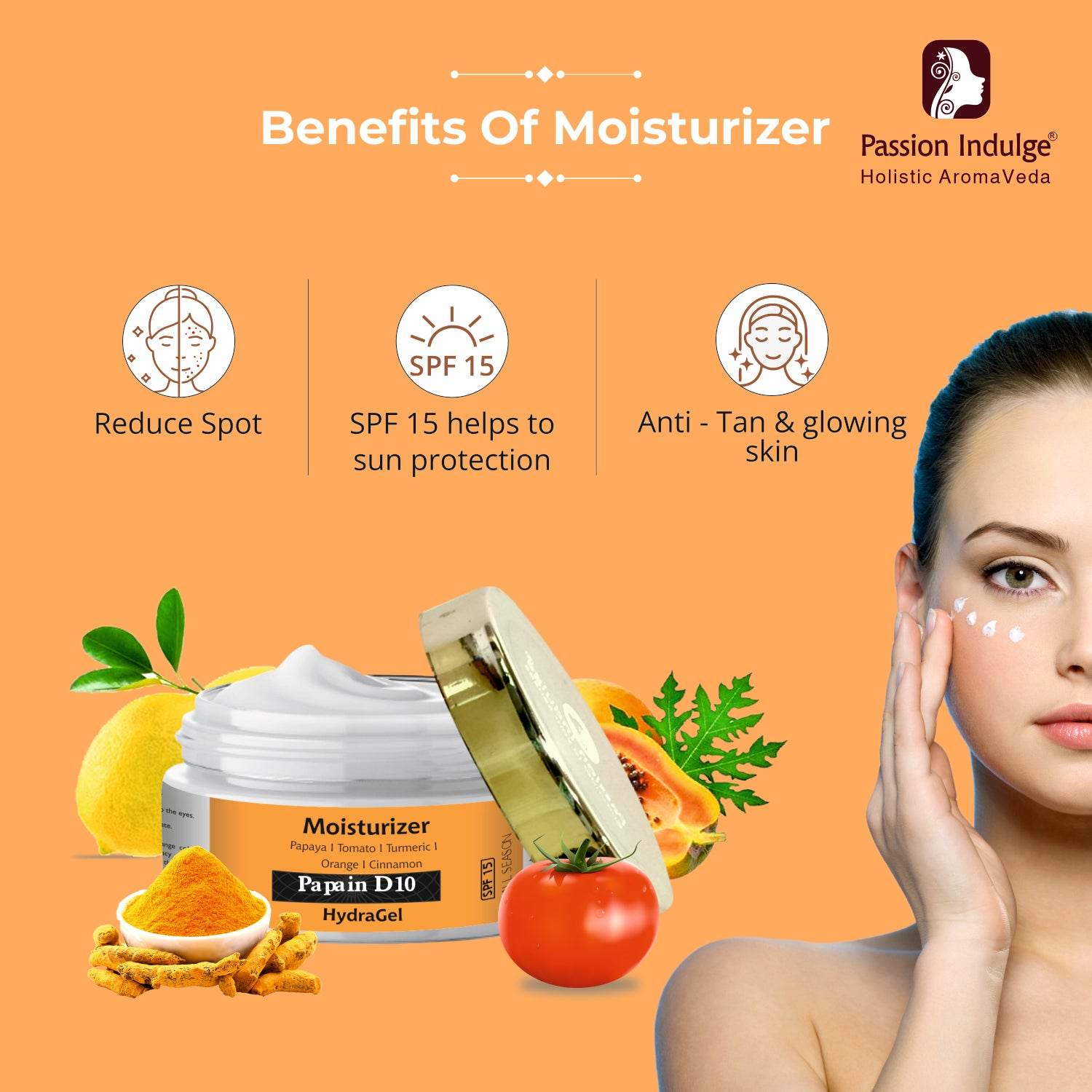 ADVANCE SKIN BARRIER COMBO - Passion Indulge Papain D10 Natural Hydra Gel Moisturizer-50gm & ACTIHERBZ vitamins Lipid Booster Face Serum- 30ml - passionindulge