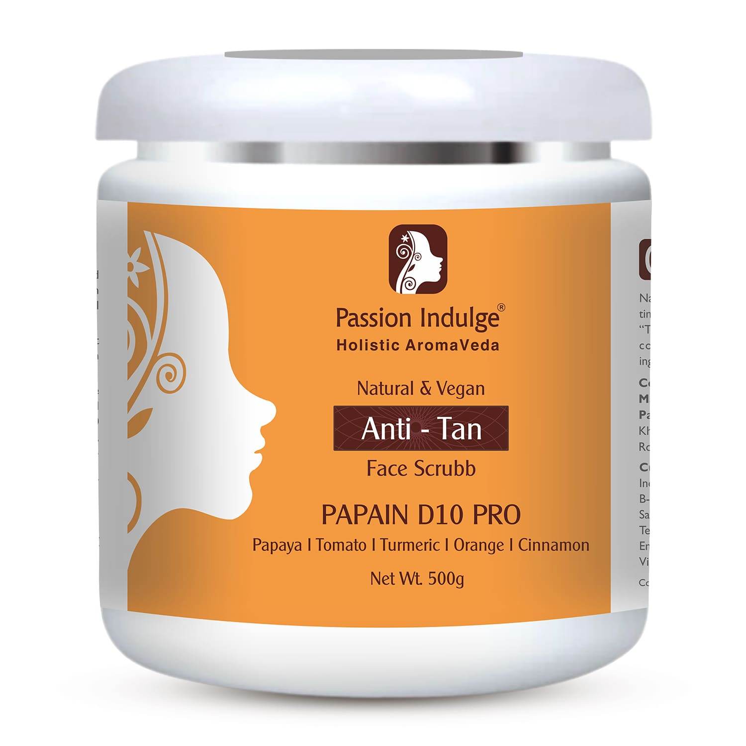 Professional Face Scrubb PAPAIN D10 PRO - 500 gm |Face Scrub for Tan removal| Detan Scrubb | - passionindulge