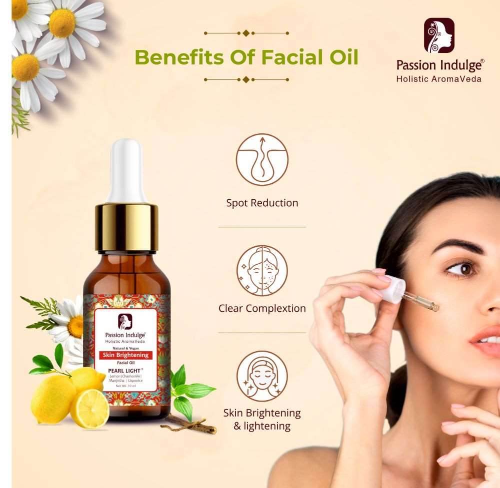 Pearl Light Cleanser 100ml & Facial Oil 10ml For Dark Spots Reduction | Skin Brightening & Lightening | Glowing Skin | Natural & Vegan | Ayurvedic - passionindulge