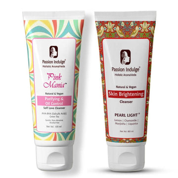 Mother & Daughter Set of 2 Cleanser | Glow Together: Pearl Light Skin Brightening & Anti-acne Skincare Combo - passionindulge