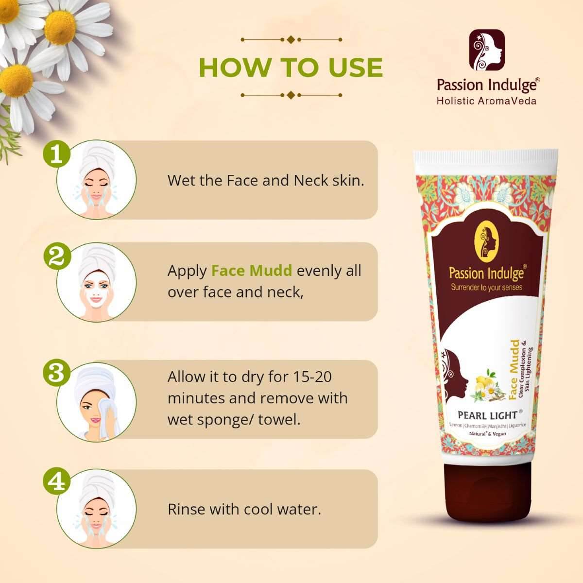 Pearl Light Cleanser 100ml & Face Mudd 100gm For Dark Spots Reduction | Skin Brightening & Lightening | Glowing Skin | Natural & Vegan | Ayurvedic - passionindulge