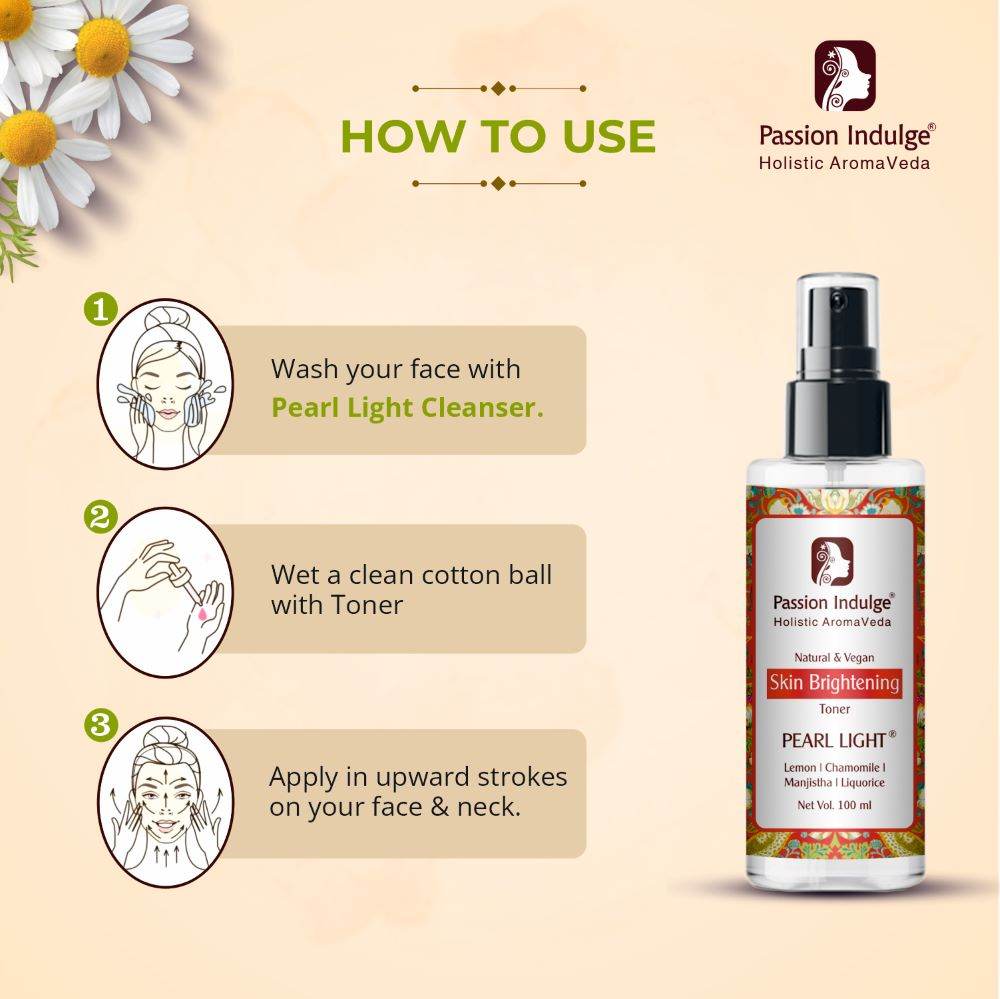 Pearl Light Toner 100ml | Skin Lightening | Skin Brightening | Spot Reduction | Ayurvedic | Natural & Vegan - passionindulge