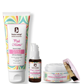 Salicylic acid Acne Control Kit - Pinkmania Cleanser, Serum & Moisturizer - passionindulge
