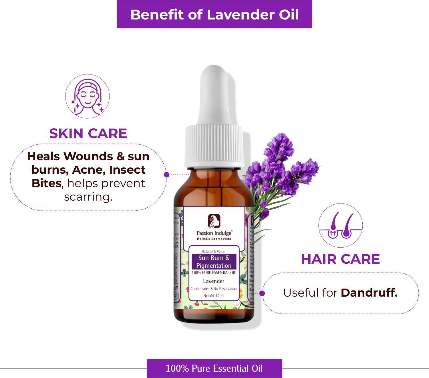 Passion Indulge Orange, Tea Tree & Lavender Essential Oils | For Skin, Face & Aromatherapy | Promotes Glowing Skin | Suitable For Women & Men (Combo Pack of 3) 10 ml Each - passionindulge