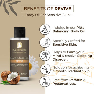 PITTA Pain Relief Combo for Sensitive Skin - Revive Body massage oil + Relievo Actirub Ointment | For Joints & Backache, Sleep Disorder, Calming Mind