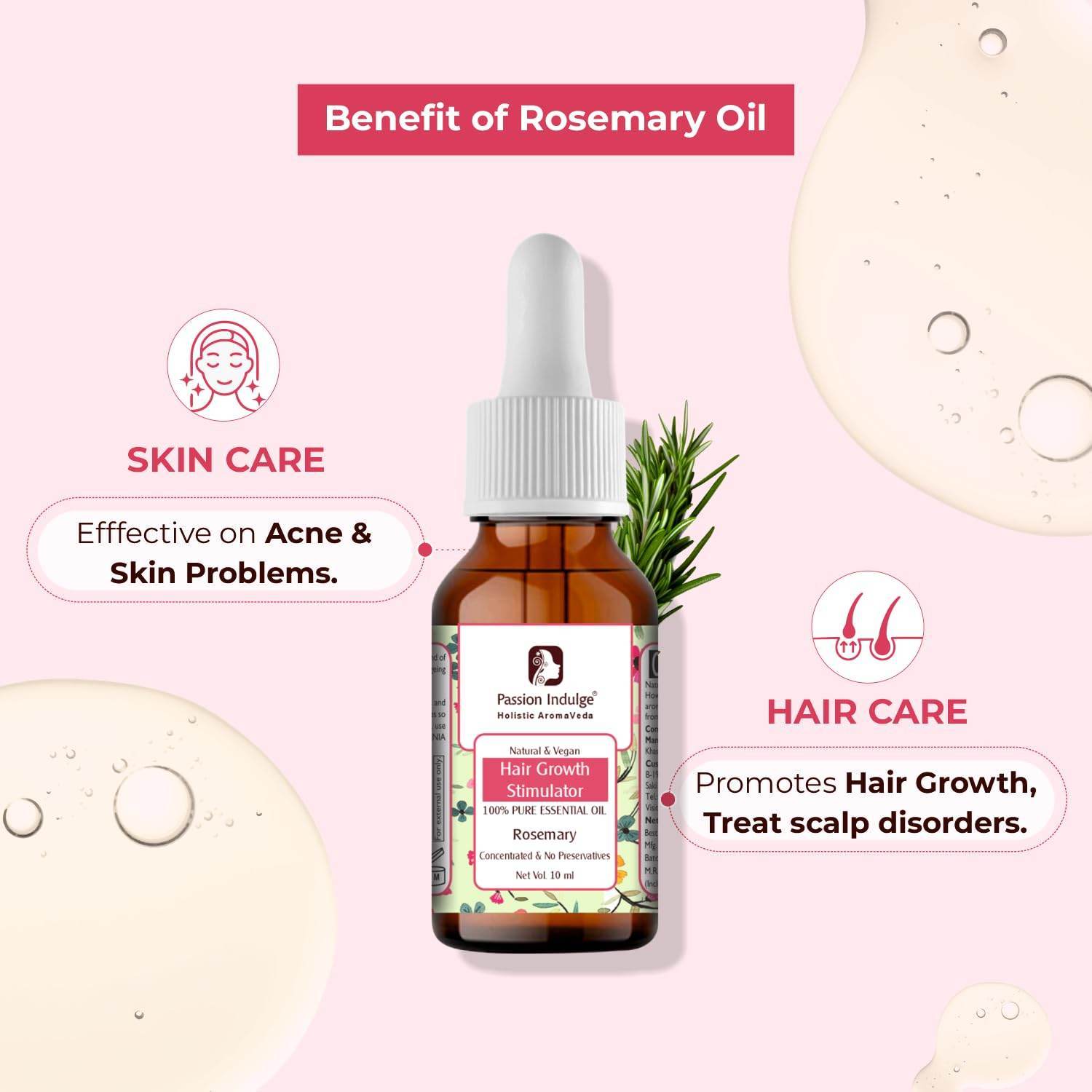 Hair Growth Combo Kit - With Rosemary Essential oil Activator 10ml & Onion-Bhringraj Hair Growth Oil 100 ml - passionindulge