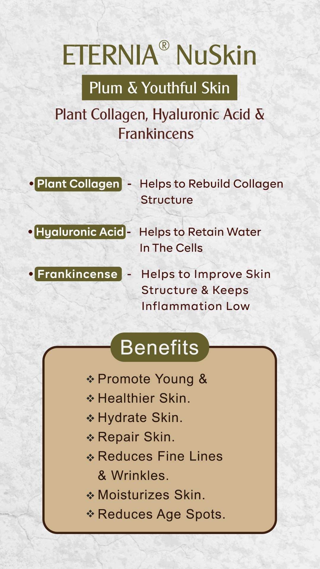 Eternia NuSkin Face Toner 100ml For Youthful Skin, Anti-Aging | Anti-Wrinkle | Skin Hydration & Nourishes | With Plant Collagen, Hyaluronic Acid & Frankincense | Natural - passionindulge