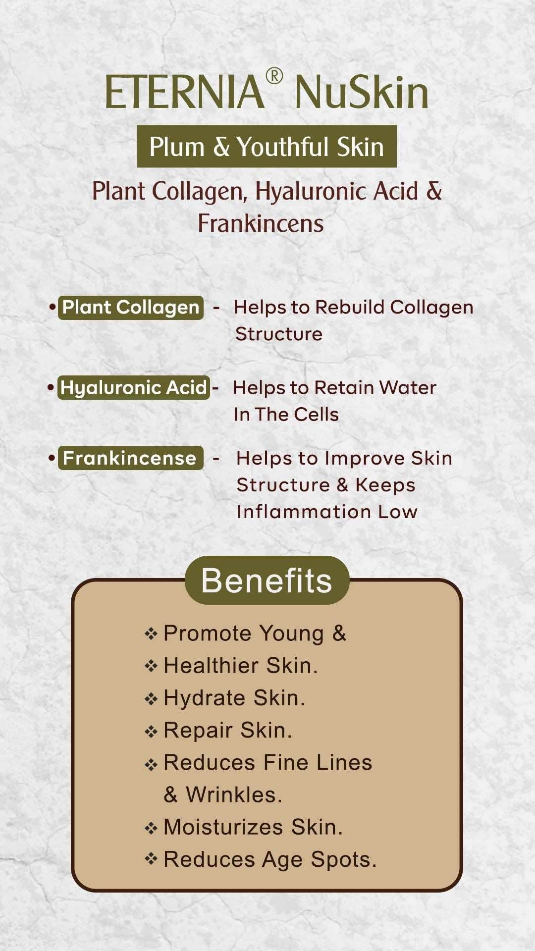 Eternia NuSkin Face Scrubb 200gm For Youthful Skin, Anti-Aging | Anti-Wrinkle | Skin Hydration & Nourishes | With Plant Collagen, Hyaluronic Acid & Frankincense | Natural - passionindulge