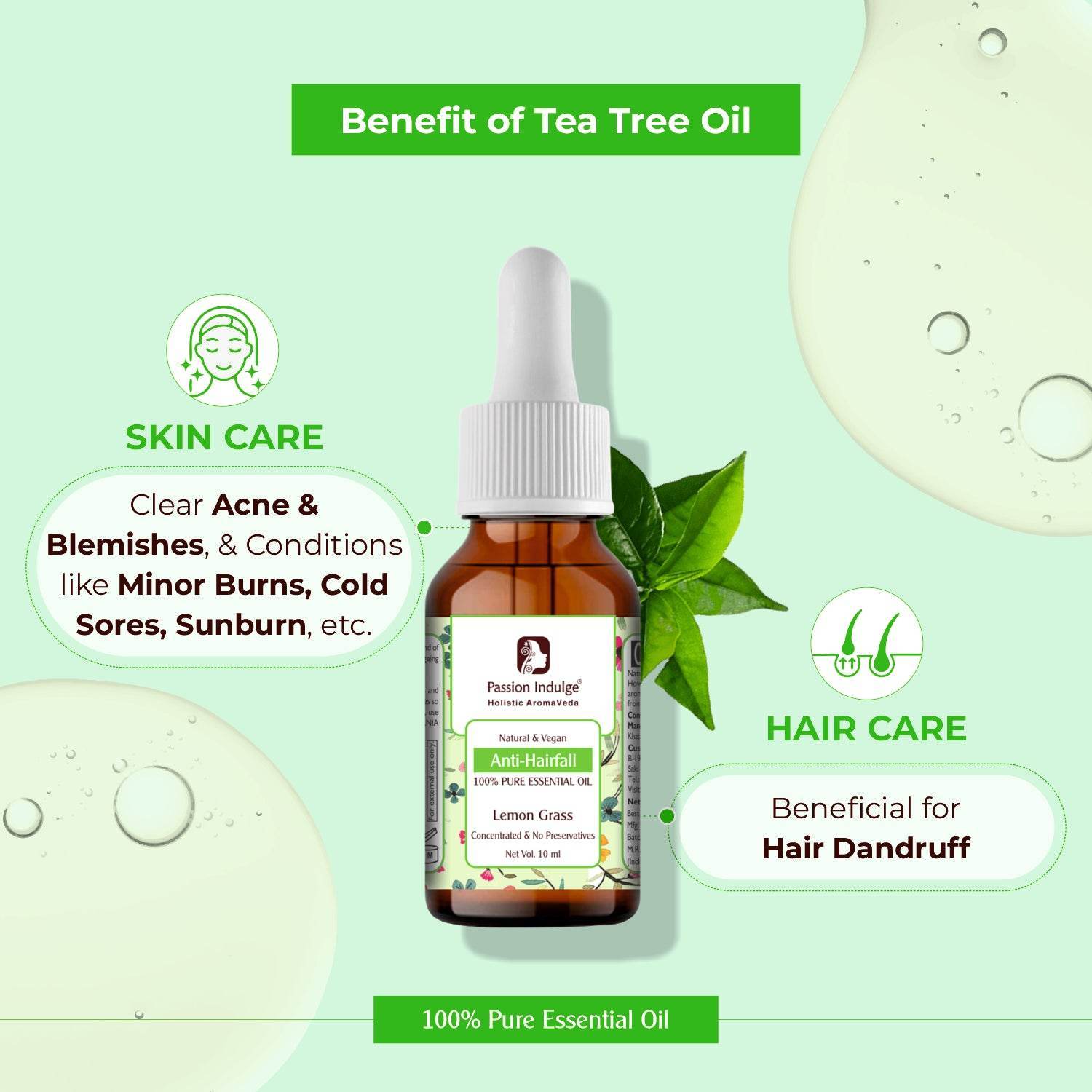 Passion Indulge Orange, Tea Tree & Lavender Essential Oils | For Skin, Face & Aromatherapy | Promotes Glowing Skin | Suitable For Women & Men (Combo Pack of 3) 10 ml Each - passionindulge