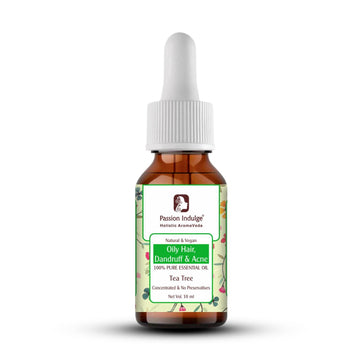 Tea Tree Essential Oil 10ml for Oily Hair Dandruff & Reduces Acne | Natural & Vegan - passionindulge