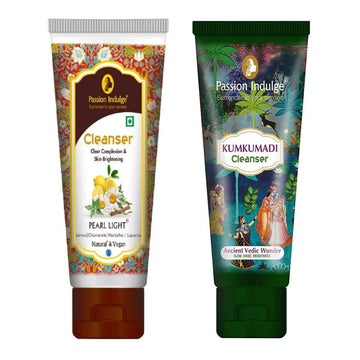 Kumkumadi Cleanser 100ml For Glowing Skin | Shine & Brightness | Anti Aging|16 Herbs | & Pearl Light Cleanser For Skin Lightening & Brightening 100ml