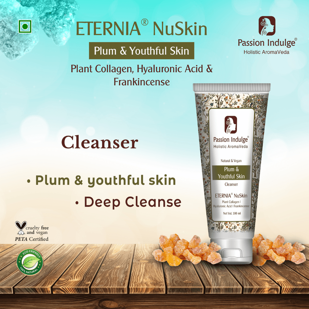 Eternia NuSkin Face Cleanser 100ml & Eternia NuSkin Facial Oil 10ml Combo For Youthful Skin, Anti-Aging | Anti-Wrinkle | Skin Hydration & Nourishes | With Plant Collagen, Hyaluronic Acid , Frankincense & Primerose | Natural - passionindulge