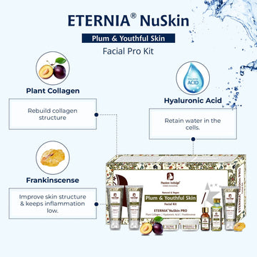 Eternia NuSkin 7 Star Pro Facial Kit For Plum & Youthful Skin With Plant Collagen, Hyaluronic Acid, Frankincense | All Skin Types | Natural & Vegan | professional Kit | ageing kit | anti ageing | everyouth | natural effect | 7 steps