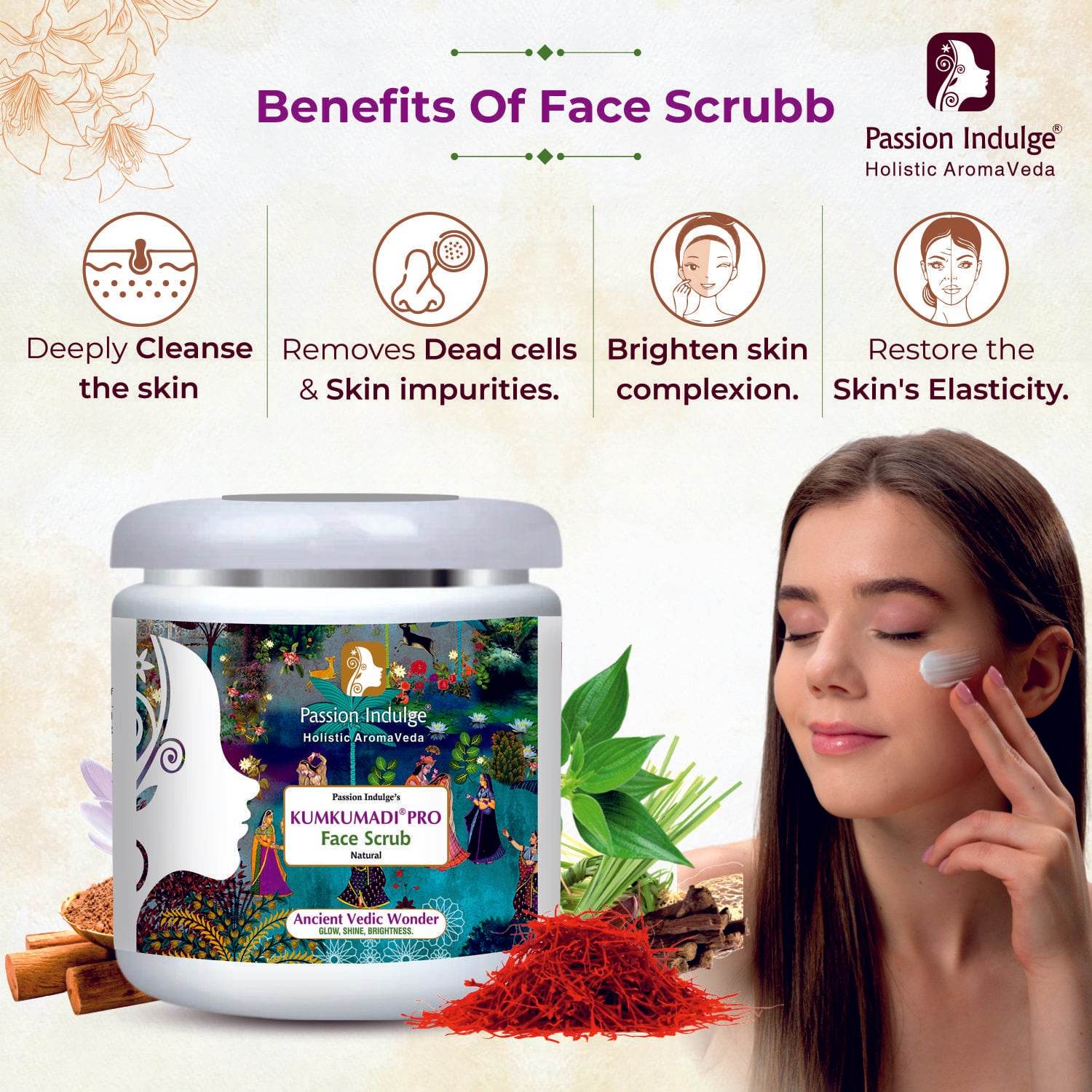 Professional Skin glowing Face Scrub - KUMKUMADI PRO - 500 gm | Get Glowing Skin - passionindulge