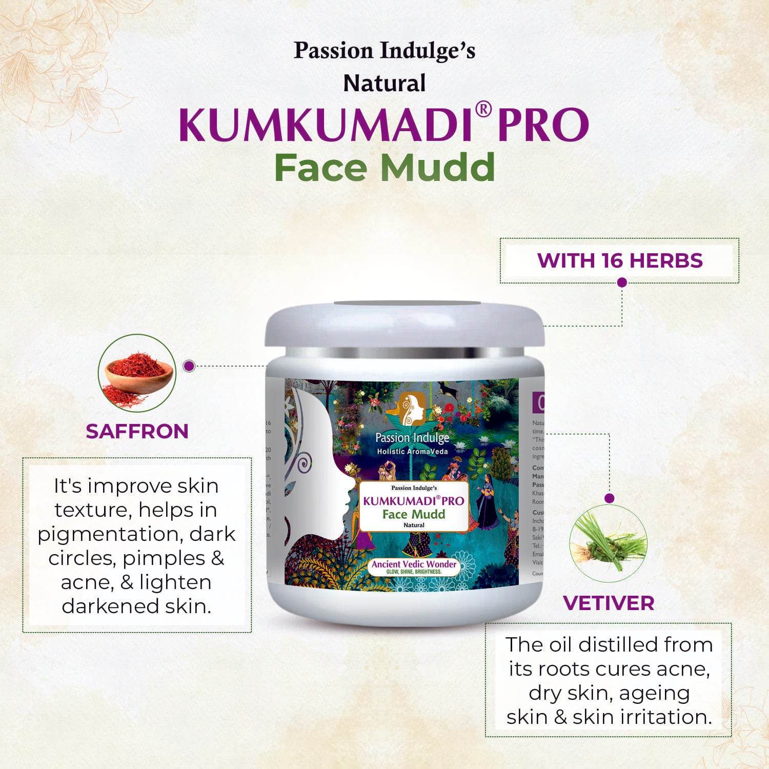 Professional Face Mudd KUMKUMADI PRO - 500 gm | Face mask for Glowing skin - passionindulge