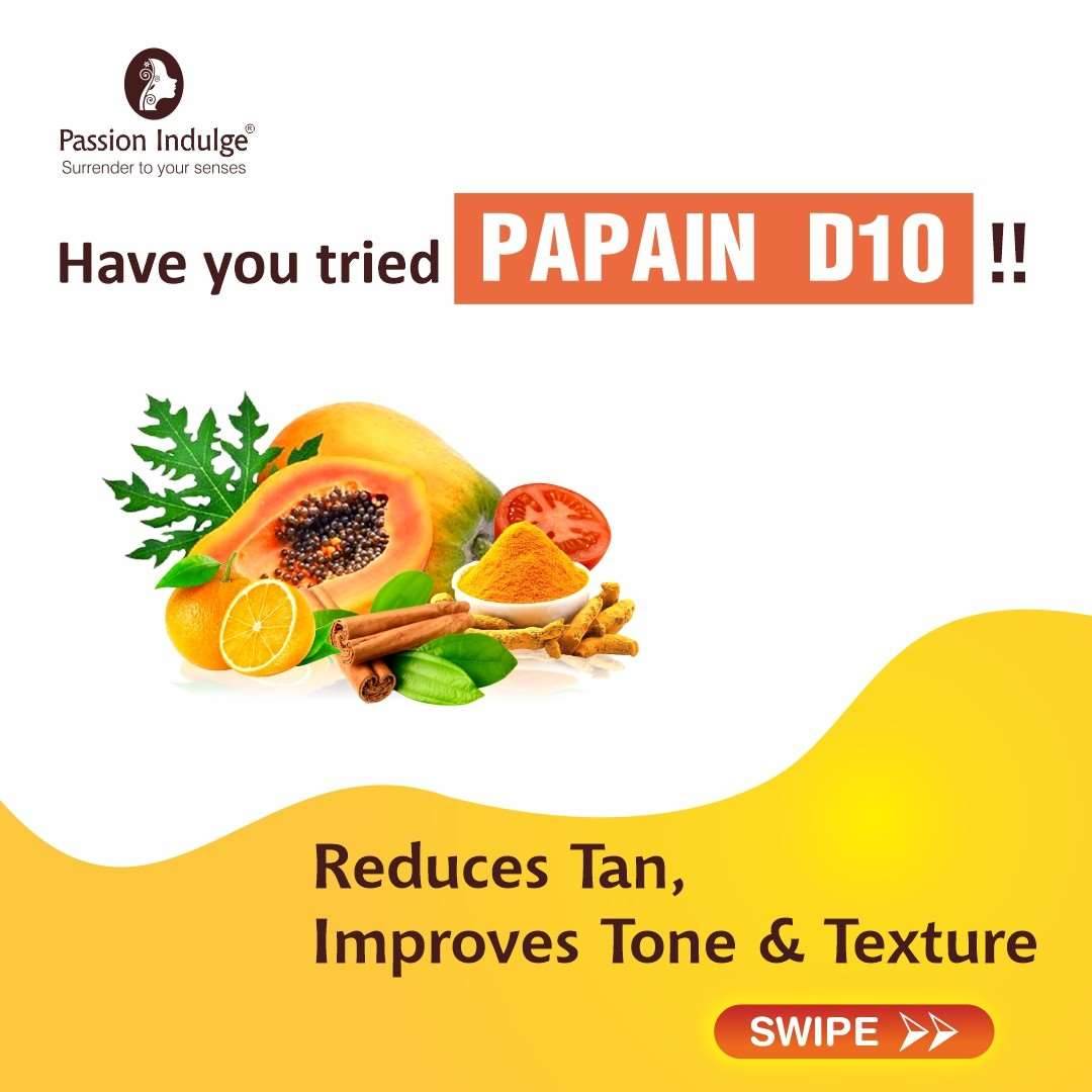 Papain D10 Face Mudd Pack 100gm |Tan Removal | Remove dead skin cells | Uneven skin tone | Natural & Vegan - passionindulge