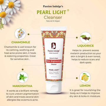 Pearl Light Cleanser 100ml & Face Mudd 100gm For Dark Spots Reduction | Skin Brightening & Lightening  | Glowing Skin | Natural & Vegan | Ayurvedic