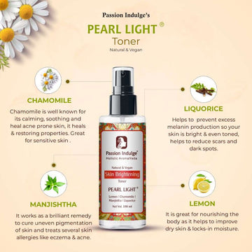 Pearl Light Toner 100ml | Skin Lightening | Skin Brightening | Spot Reduction | Ayurvedic | Natural & Vegan
