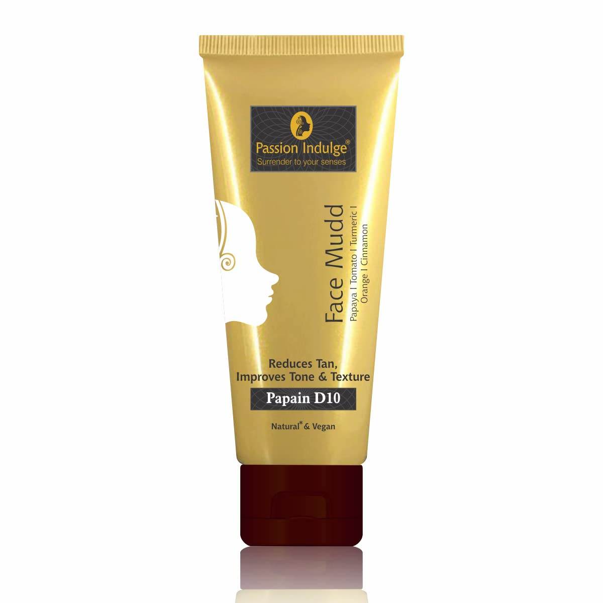 Papain D10 Face Mudd Pack 100gm |Tan Removal | Remove dead skin cells | Uneven skin tone | Natural & Vegan - passionindulge