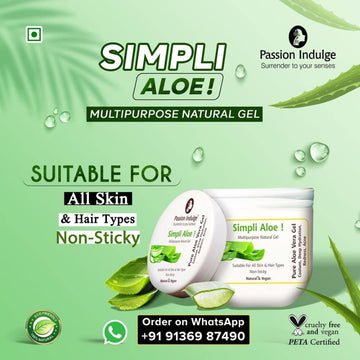 Simpli Aloe Vera Multipurpose Natural Gel 200ml | Coolant | Deep Hydration | Redness | Acne for all Skin & Hair Type | Vegan