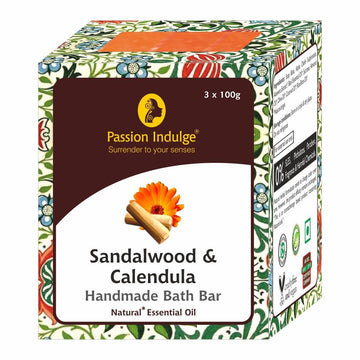 Handmade Bath Bar Soap Sandalwood - each 100gm | Natural & Vegan | Aromatherapy | Peta Certified (Pack of 3)