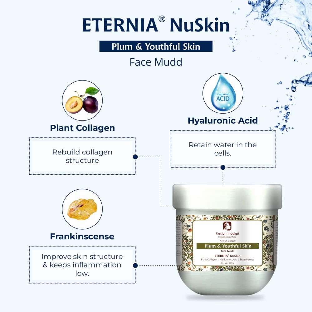 Eternia NuSkin Face Mudd 200gm For Youthful Skin, Anti-Aging | Anti-Wrinkle | Reduces Fine Lines & Wrinkles | Skin Hydration & Nourishes | Healthy Skin With Plant Collagen, Hyaluronic Acid & Frankincense | Natural