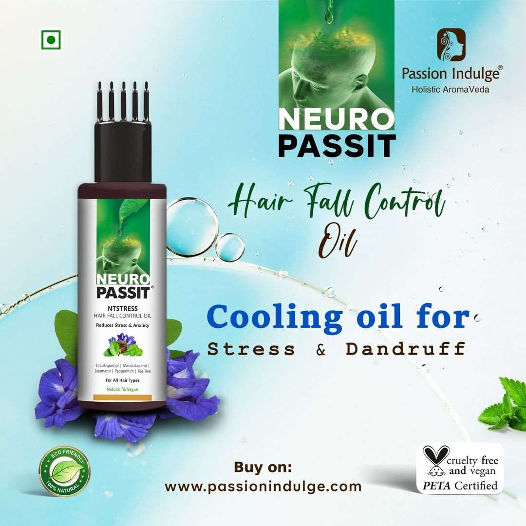 Natural Neuropassit NTstress Hair fall control & Cooling oil, Reduce Stress & Anxiety, Promote Good Sleep 100ml & Aloe Tree 2 in 1 Anti Dandruff & Oily Scalp Conditioning shampoo 100ml