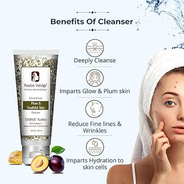 Eternia NuSkin Cleanser 100ml For Youthful Skin, Anti-Aging | Anti-Wrinkle | Reduces Fine Lines & Wrinkles | Skin Hydration & Nourishes | Healthy Skin With Plant Collagen, Hyaluronic Acid & Frankincense | Natural