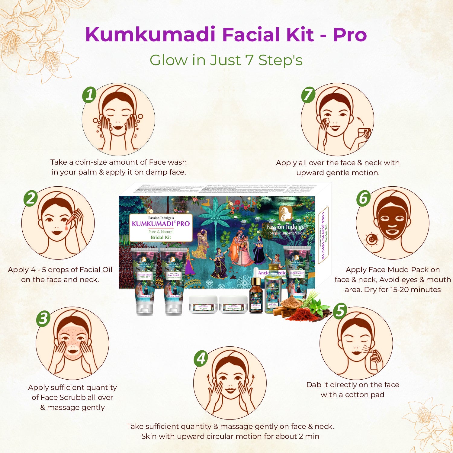 Kumkumadi Pro-Bridal Facial Kit | Pure and Natural | For Skin Shine an