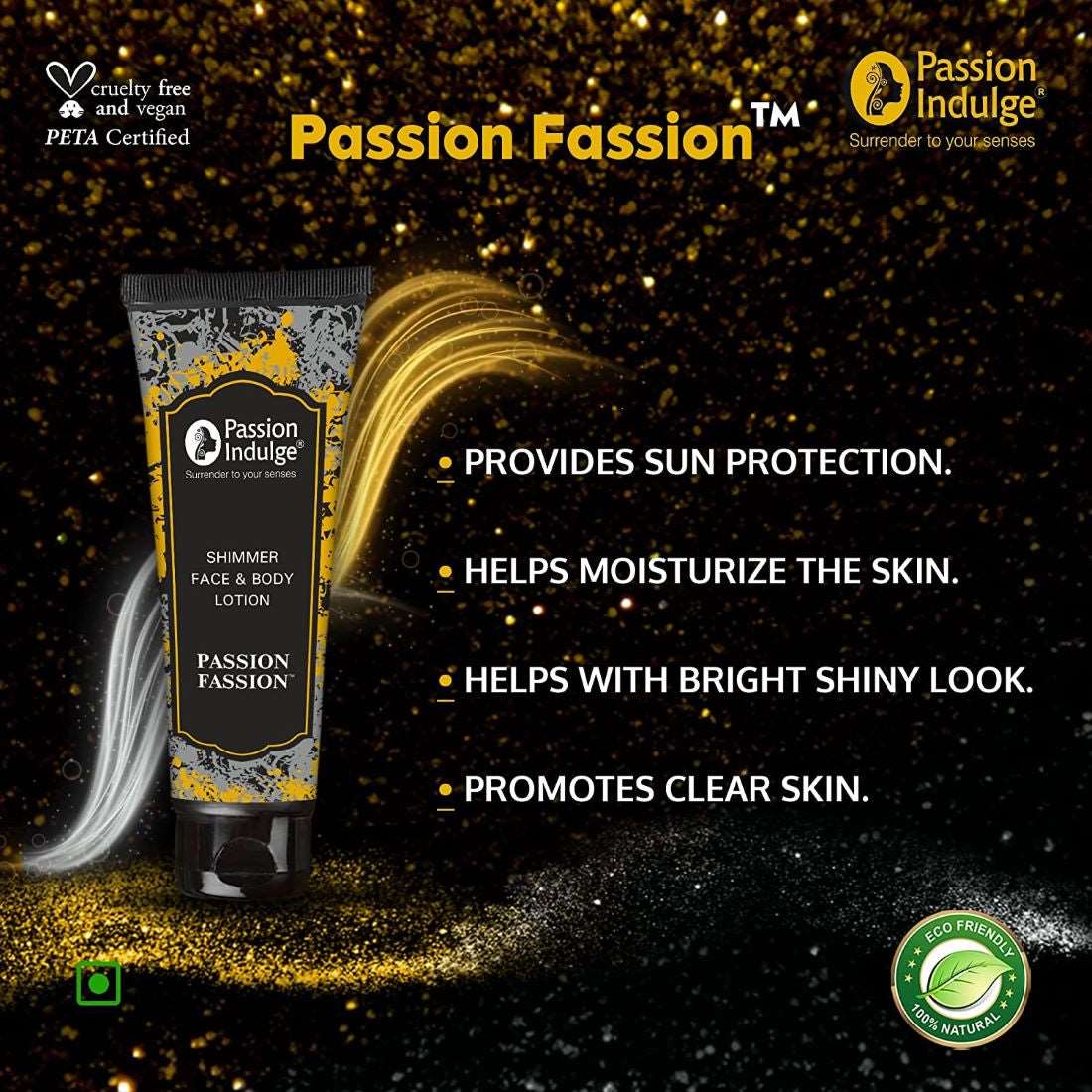 Passion Fassion Gold and Silver Shimmer Bling Lotion  & GET FREE KUMKUMADI CLEANSER (60 ml) | Party look with Long Lasting Fragrance |Glowing Skin | Natural & Vegan - 100ml