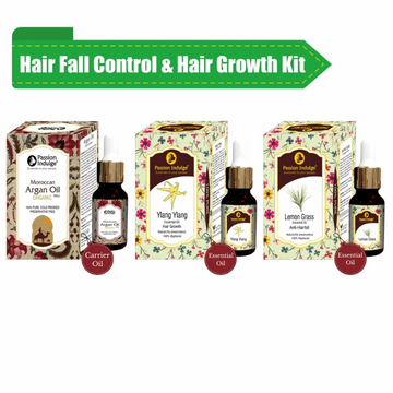 Hair Fall Control Kit 30ml For Anti Dandruff | Hair Fall Control | Hair Growth | Moroccan Argan oil | Ylang Ylang Oil & Lemon Grass Oil | Ayurvedic & Vegan | All Hair Type