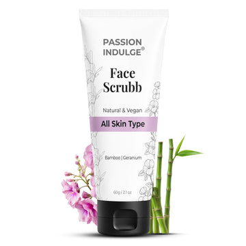 Bamboo Face Scrubb for Dirt, Blackheads and Acne Removal | Remove Dead Skin Cells | Tan Removal | Glowing Skin | Deep Pore Cleansing | All Skin Types - 60gm