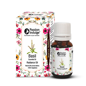 Natural Tulsi (Basil) Essential Oil For Radiance Skin | Improve Skin Tone | Vegan |100% Pure & Natural  10ml