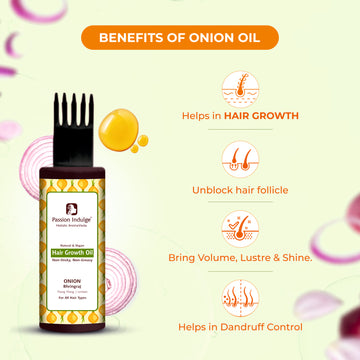 Onion and Bhringraj Hair Oil for hair fall and hair growth -with Bhringraj, Ylang Ylang, Onion, Lemon Oil Extract | Hair Oil | All Hair Type-100ml