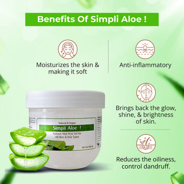 Professional Simpli Pro Aloe vera gel For Salon - 500 ml| Multipurpose natural Aloe Vera gel for all skin & hair type