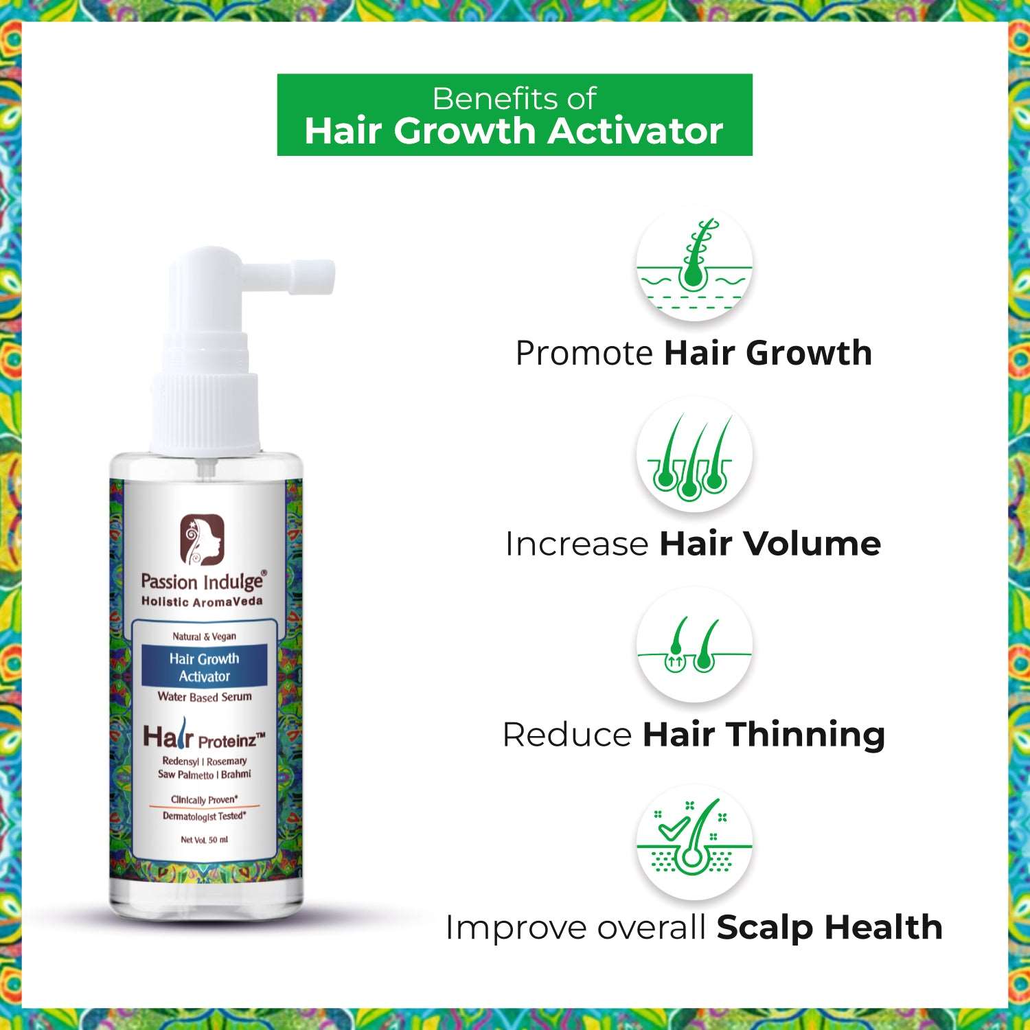 HAIR PROTEINZ ACTIVATOR Rosemary Hair Growth Serum with Redensyl &  Saw Palmetto | Water based Hair Serum for Hair growth & Hair Loss