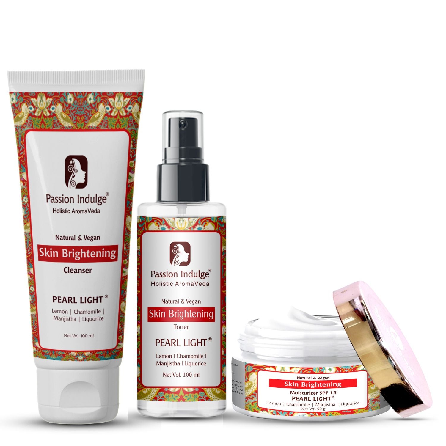 Pearl light Cleanser, Toner & Moisturizer for Skin Brightening CTM skincare routine - passionindulge