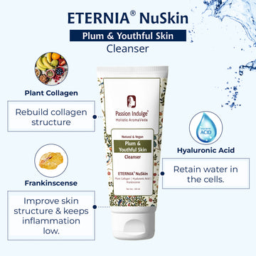 Eternia NuSkin Cleanser 100ml For Youthful Skin, Anti-Aging | Anti-Wrinkle | Reduces Fine Lines & Wrinkles | Skin Hydration & Nourishes | Healthy Skin With Plant Collagen, Hyaluronic Acid & Frankincense | Natural