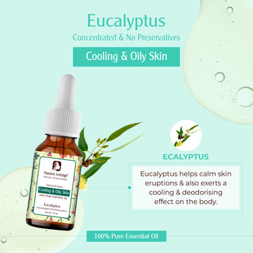 Eucalyptus Essential Oil 10ml for Skin Eruptions, Acne, Beneficial for Oily Skin | Ayurvedic | Natural & Vegan