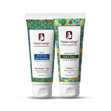 Hair Proteinz Spa Inbuilt Protein Booster 100gm | Nutrition for Hair | Repair Damaged Hair | & Papain Conditioning Shampoo 200ml | Hair Fall Control | Soft & Shine Hair | Natural